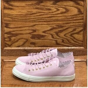 Converse Chuck Taylor All Star Ox Scallop Suede Pink Foam Gold Size Women 10